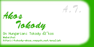 akos tokody business card